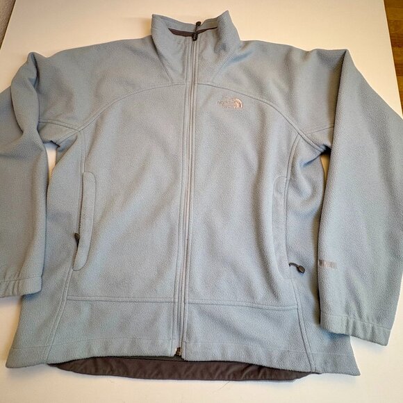 The North Face WindWall Fleece Jacket Full Zip Light Blue Womens Large - Picture 2 of 7